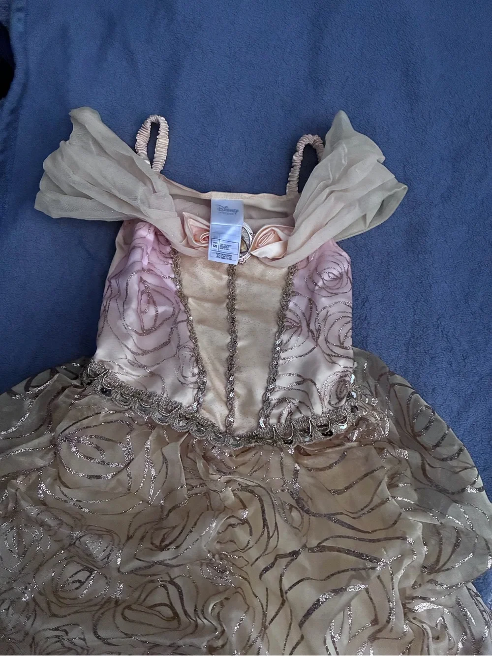 Disney Girls Gold and Peach Princess Dress Costume